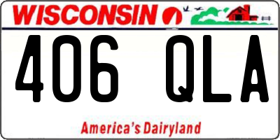 WI license plate 406QLA