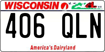 WI license plate 406QLN