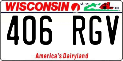 WI license plate 406RGV