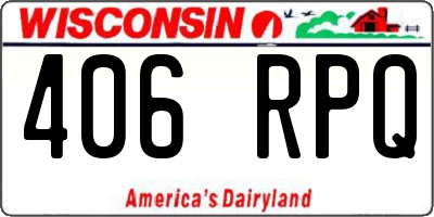 WI license plate 406RPQ