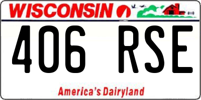 WI license plate 406RSE