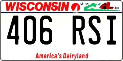 WI license plate 406RSI