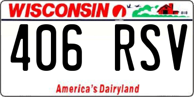 WI license plate 406RSV