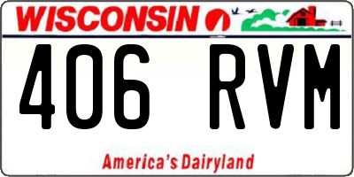 WI license plate 406RVM