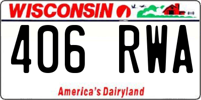 WI license plate 406RWA