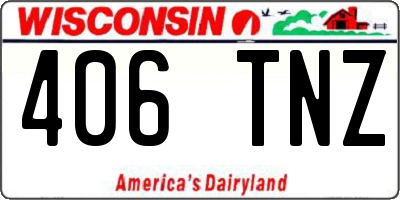 WI license plate 406TNZ