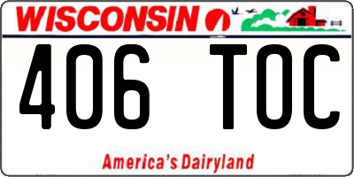 WI license plate 406TOC