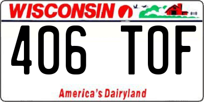 WI license plate 406TOF