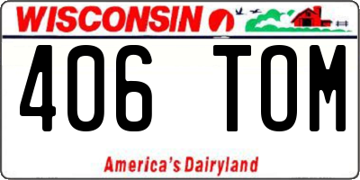 WI license plate 406TOM