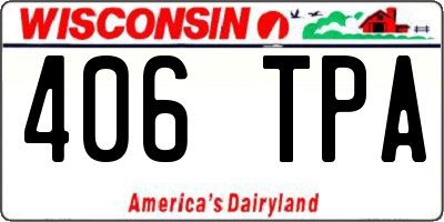 WI license plate 406TPA