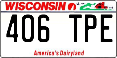 WI license plate 406TPE