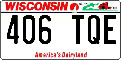 WI license plate 406TQE