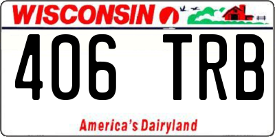 WI license plate 406TRB