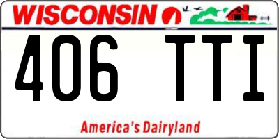 WI license plate 406TTI