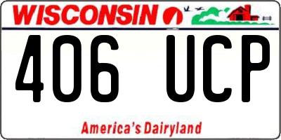 WI license plate 406UCP