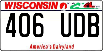 WI license plate 406UDB