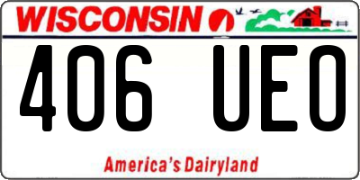 WI license plate 406UEO