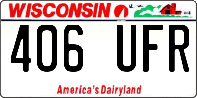 WI license plate 406UFR