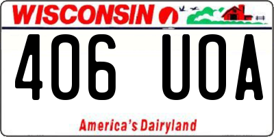 WI license plate 406UOA