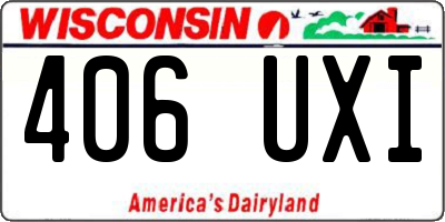 WI license plate 406UXI