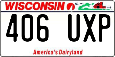 WI license plate 406UXP