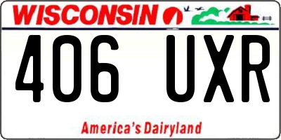 WI license plate 406UXR