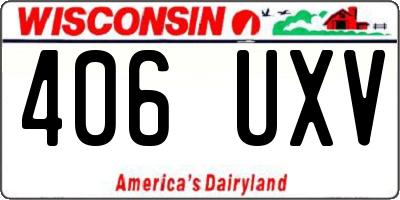 WI license plate 406UXV