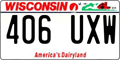 WI license plate 406UXW