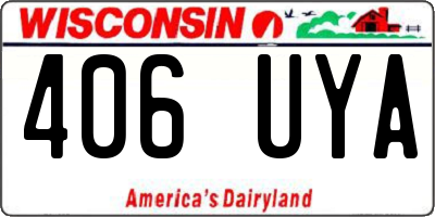 WI license plate 406UYA
