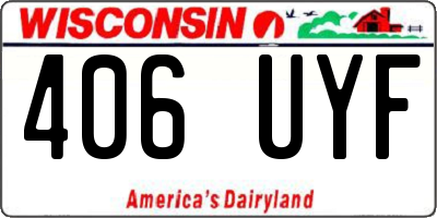 WI license plate 406UYF