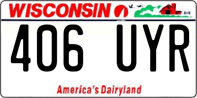 WI license plate 406UYR
