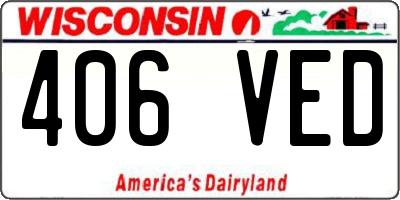 WI license plate 406VED