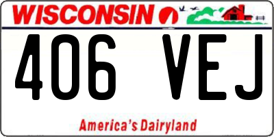 WI license plate 406VEJ