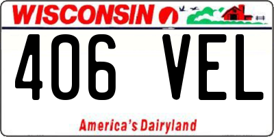 WI license plate 406VEL