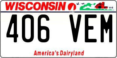 WI license plate 406VEM
