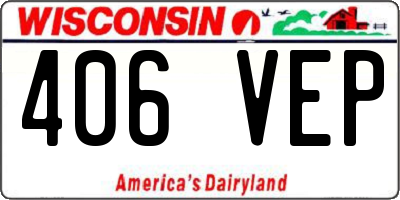 WI license plate 406VEP