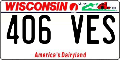 WI license plate 406VES