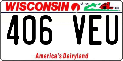 WI license plate 406VEU