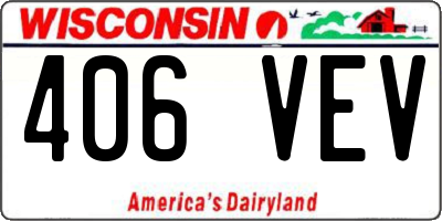 WI license plate 406VEV
