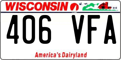 WI license plate 406VFA