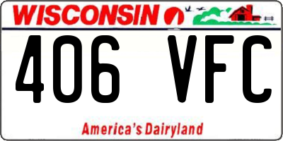 WI license plate 406VFC