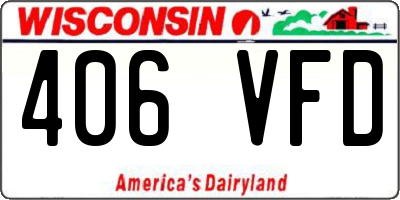 WI license plate 406VFD