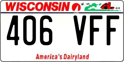 WI license plate 406VFF