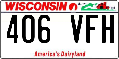 WI license plate 406VFH