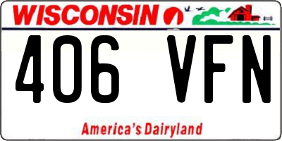 WI license plate 406VFN