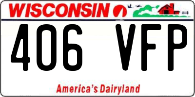 WI license plate 406VFP