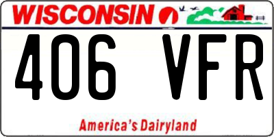 WI license plate 406VFR