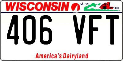 WI license plate 406VFT
