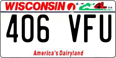 WI license plate 406VFU