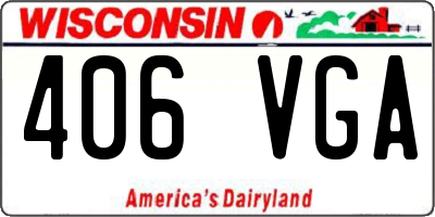 WI license plate 406VGA